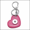 Keychains Noosa Heart Colorf PU CAIL CANTECIMENTO SNAP SNAP BOTNES DE 18MM BONTNES UNISSISEX SACO DE BACA DE