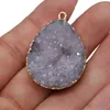 Pendentif Colliers Naturel Agates Pierre Pendentifs Goutte D'eau Forme Druzy Cristal Charmes Pour La Fabrication De Bijoux Collier Bracelet Cadeau