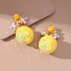 S3197 Orecchini pendenti con fiori di cuore con paillettes esagerate di gioielli di moda per orecchini da donna con ciondoli a farfalla