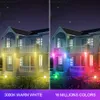Luzes de inunda￧￣o RGB Altera￧￣o de cor LED 100W Landscape ao ar livre equivalente 15w Smart Floodhlows IP66 Controle de aplicativo ￠ prova d'￡gua Spotlights Outdoor Holofotes Jardim Yard Yard