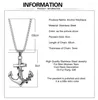 Chains Sporty Casual Men Jewelry Anchor Necklace Stainless Steel Chain With Pendant 24.8 Inch Long Mens Accessory