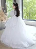 Vestido de menina de flores brancas para garotas de casamento Primeira comunhão Vestida de banheiro Princess Wear 403