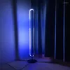 Vloerlampen modern rgb hoeklamp kleurrijk staan ​​voor woonkamer decor indoor slaapkamer minimalistische sfeer op afstandsverlichting