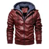 Herrl￤der faux dimusi vinter pu jacka casual man motorcykel huva rockar manliga smala fit aff￤rsjackor kl￤der 220908