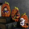 Halloween Toys Halloween Ghost Witch Pumpkin Lantern com estátuas de cerâmica leves LED Figuras da lâmpada de desktop de desktop decoração de festa 220908
