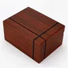 Titta på lådor hög quanlity enkel träglåda brun lagring fall män märke display present mekaniska lyxklockor w028