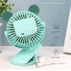 Ventiladores elétricos desenhos animados mini ventiladores com clipe de resfriamento recarregável mesa de mesa ventilador portátil fã de braçadeira portátil 360 graus girating arebro de ar usb ventilador T220907