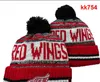 WINGS Beanie North American Hockey Ball Team Side Patch Winter Wolle Sport Strickmütze Skull Caps