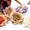 Faux Floral Verdure 5Pcs Soie Rose Fleurs Artificielles Pour Mariage Fête D'anniversaire Décor Décoration De Noël Bricolage Couronne Scrapbooking Artisanat J220906