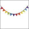 Decorazione per feste decorazioni per feste 3.2m Stampa arcobaleno in tessuto Fandone Bandiera per matrimoni Casa per baby Shower Garland Delivery 2021 Dh8ne