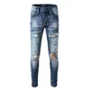 Jeans de diseñador para hombre Biker desgastado desgastado Slim Fit Denim de motocicleta para hombres Moda de calidad superior jean Mans Pantalones para hommes SDMD