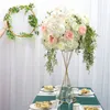Luxe Rose Hydrangea Artificial Flower Kissing Ball Wedding Tafel Middelpunt Decor Bloem voor Party Stage Road Lead Window 2pcs
