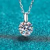 Chains Smyoue 3.0CT 9MM Real Moissanite Necklace 925 Sterling Silver Round Brilliant Cut Lab Created Diamond Pendant For Men Women Box