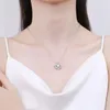 Pendant Necklaces Trendy S925 Silver 1ct D Color VVS1 Moissanite Necklace Women Jewelry Geometric Diamond Clavicle Neckalces