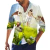 Camisas casuais masculinas e femininas Camisa havaiana 3D Jesus Print Manga comprida Oversized Top 5XL Verão 2022