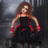 Occasions spéciales Effrayant Zombie Enfants Halloween Costume Ensemble Noir Rouge Filles Tutu Robe Enfants Vêtements Tulle Robes 220908