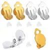 Dos Boucles D'oreilles 250Pc Oreilles Non Percées Confortable Plat Rond Plateau À Coller Clip-on Boucles D'oreilles Conclusions Pad Base Non Piercing Making