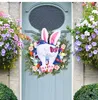 Decoratieve bloemen Easter pluche krans s welkom lente vlinder happy day kleurrijke eieren decor voor thuisdeur