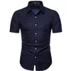 Camisas casuais masculinas M-5xl Dot-Print Business Cirtas Casuais Para Manga Curta de Verão Caso Grande Caso Grande Caso Mens Office Buttle Up Bloups 220908