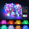 Cordes Bluetooth fée lumières éclairage de noël décoration guirlandes feston esthétique pièce décor chaîne lampes étanche LED chaîne