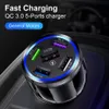 Chargeurs rapides rapides 15A 5Usb Ports QC 3.0 chargeur de voiture adaptateurs d'alimentation automatique pour Iphone Samsung Lg téléphone android