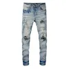 Designer maschile 20SS jeans in difficoltà bicchetta strappata in fit motociclista denim per uomini pantaloni jeans mans vers hommes #856