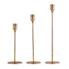 3Pcs/Set Chinese Style Metal Candle Holders Simple Golden Wedding Decoration Bar Party Living Room Decor Home Decor Candlestick 908