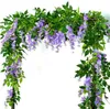 Декоративные цветы глицерия искусственная виноградная мия свадебная арка декор шелк цветок плюща домашняя вечеринка сад открытая стена висящая листва