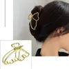 Elegant Gold Color Hair Claws Set Geometric Metal Hair Clips for Women