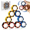 Dekompression Toy Finger Magnetisk Ring Fidget Toys Colorf Ringar Perfekt för träning Lindrar Reducer Autism Ångest Color2 D Toptrimmer Amqsd