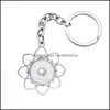 Porte-clés Noosa Mode Porte-clés Lune Fleurs Éléphant Ailes Cristal Strass Snap Porte-clés Ajustement 18Mm Boutons Keyrin Dhseller2010 Dhqal