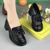 Chaussures uniformes pu cuir en cuir femelle britannique fille japonaise sauvage rétro mary jane lolita plate-forme mi-talon arc muller en cuir souple marche shopping loisir