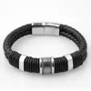 Lien Bracelets Granny Chic Classique Hommes Bracelet De Luxe En Acier Inoxydable Magnétique En Cuir Wrap BraceletBangle Pour Un Ami