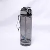 Wasserflaschen 800 ml Sportflasche mit Strohhalm für Camping Wandern Outdoor Kunststoff transparent BPA frei Männer Trinkgeschirr