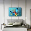 Peinture sur toile Graffiti aquarelle peintures de papillons sur le mur abstrait papillon Pop Art mural toile moderne image animale pour salon