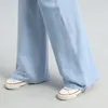 Jeans feminino ver￣o fino jeans feminino feminino natural lyocell tecido folggy wide perna cal￧a de rua