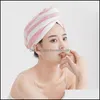 Banyo Araçları Aksesuarlar Mikrofiber Duştan sonra Mikrofiber Saç kurutma Wromens Girls Lady Havlu Hızlı Kuru Şapka Kapağı Türban Kafası Banyo Dhq5t