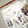 Women's Jeans Women White Skinny Denim Pants Cartoon Graffiti Print Stretched Autumn Slim Body Pencil Ladies Y77 220908