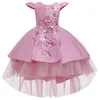 Abiti da ragazza Abiti da bambina rosa per matrimonio Tulle Pizzo Abito da ragazza lungo Abito da festa di Natale Costume da principessa per bambini 220908