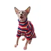 Katzenkost￼me 100% Baumwollkatze Kleidung f￼r kleine gro￟e Hunde Streifen Kleidung Haustier Katze Springkleidung 220908