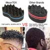 Çift kenarlar Bükümlü Saç Fırçası Sünger Fırçası Doğal Afro Bobin Bükümleri Bobin Dalgaları Dalga Dread Sünger Fırçaları Saç Stil Araçları