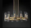 American Loft Lighting E14 LED LAMPS CHANDELIER CHROME PENDANT LAMP CHANDELIER FOYEERレトロクリアガラスシェード