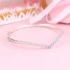 CZ Diamond Sparkling Wishbone Bangle Armband Set Real Sterling Silver Women Wedding Jewelry With Original Box For P Girl Gift -armband3370968