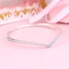 CZ diamant Fonkelende Wishbone Bangle Armband Set Echte Sterling Zilveren Vrouwen Bruiloft Sieraden met Originele Doos Voor pandora vriendin Gift Armbanden