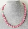 Catene Moda Donna 10mm Natural Pink Opal Gemstone Round Beads Collana 18''