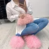 Winter Designer Women Wool Slippers Fur Integrated Warm Snow Boots Long Plush Slides Shoes