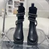 Rene Caovilla Boots Designers Buty Rhinestone Crystal Lampa Dekoracja Elastyczne Chelsea Botki Snake Bande Buty damskie grube dolne but z pudełkiem