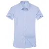 Chemises décontractées pour hommes Tenue décontractée pour hommes Chemise à manches courtes Été Blanc Bleu Rose Noir Homme Chemise à coupe régulière Hommes Chemises sociales 4XL 5XL 6XL 7XL 8XL 220908