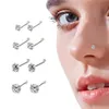 925 Стерлинговый серебряный нос -шпилька для женщины круглый тренд циркон нос Кольцо для пилома