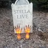 Party Decoration Halloween Ornaments Eyecatching Shatterproof Plastic Zombie Hands Shaped Glowing LED for Home Holiday 220908